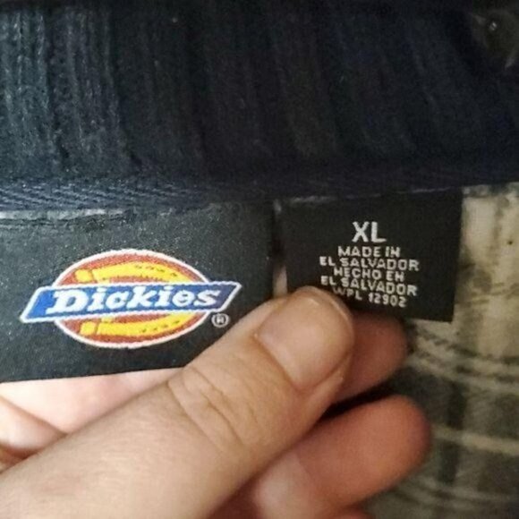 Dickies 1/4 Zip Logo Mock Neck Black Sz. XL Sweater - Picture 2 of 6